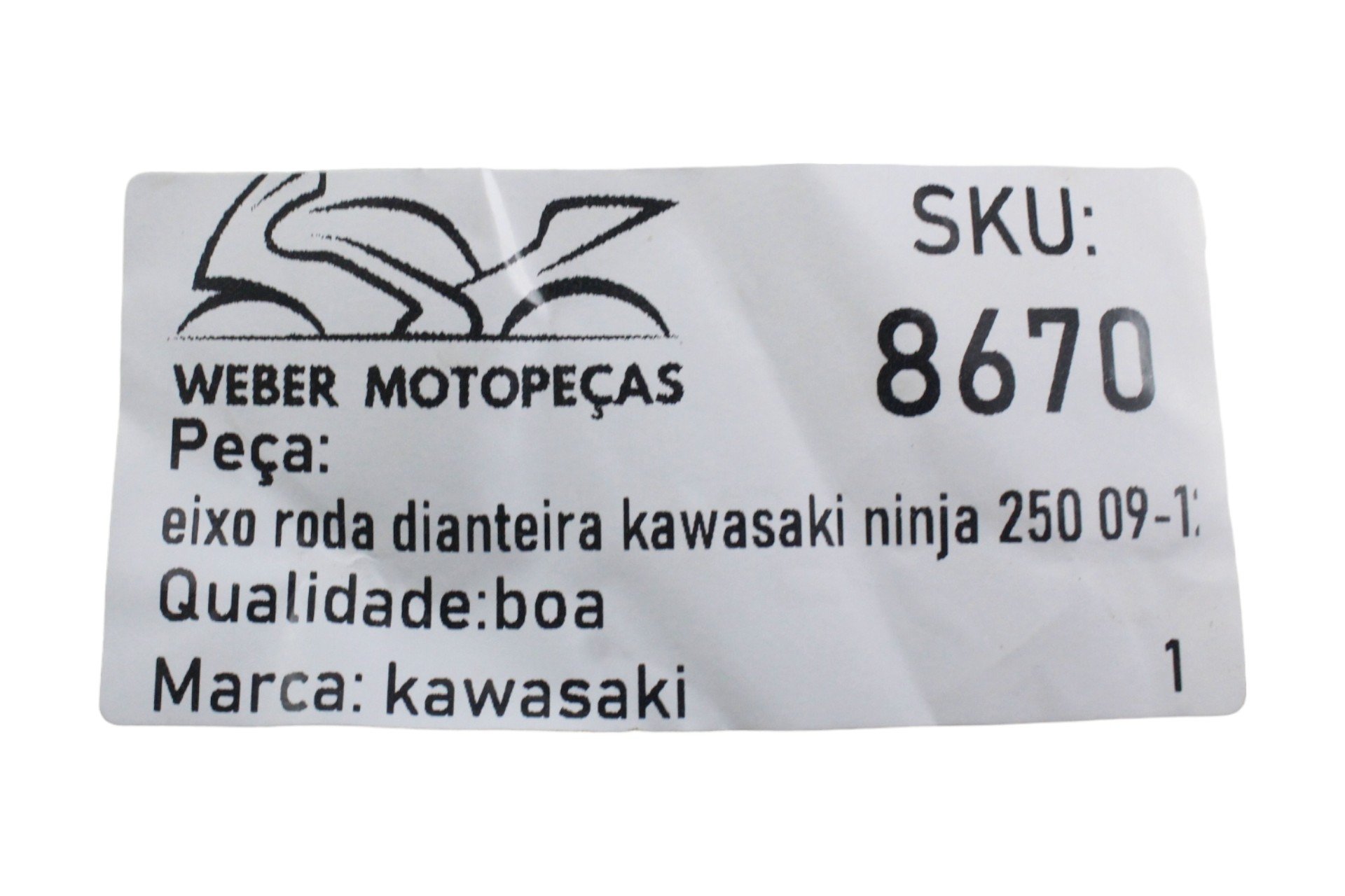 Eixo Roda Dianteira Kawasaki Ninja 250 09-12
