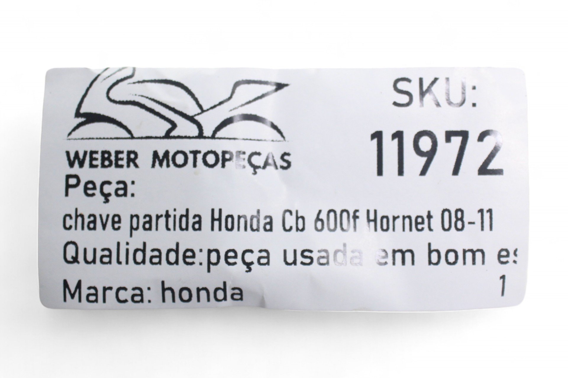 A Chave Partida Honda Cb 600f Hornet 08-11