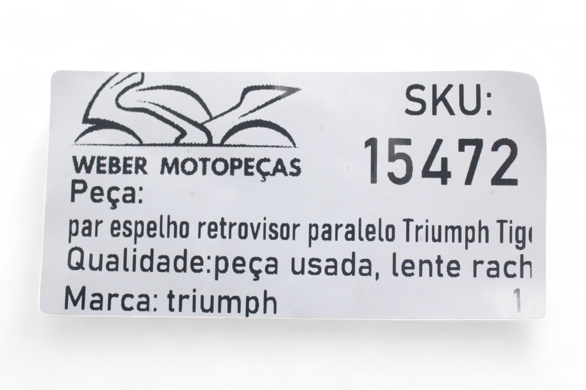 Par Espelho Retrovisor Paralelo Triumph Tiger 800 13-15